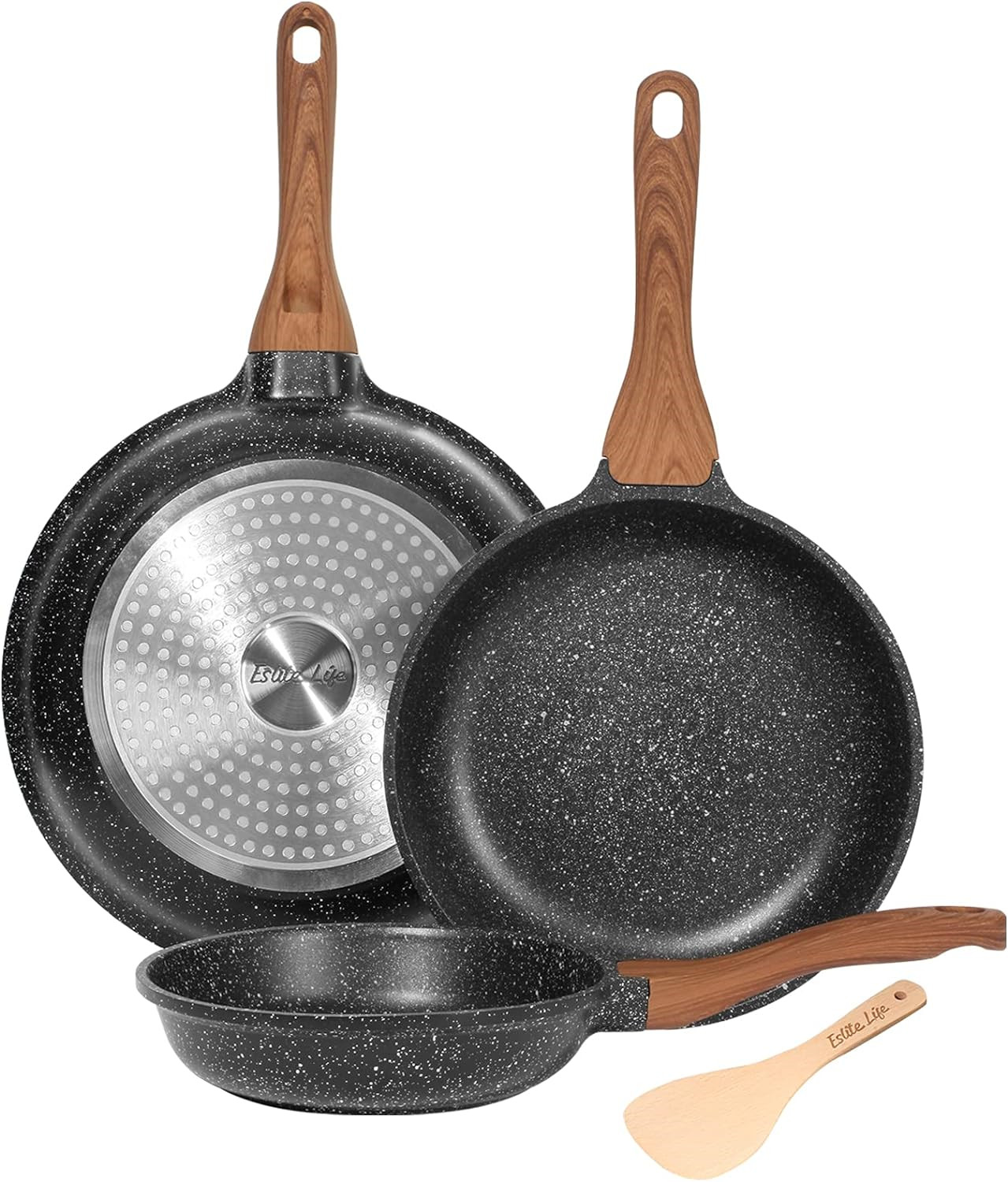 ESLITE LIFE Frying Pan Set Nonstick Skillet Set Egg Omelette Pans, Healthy