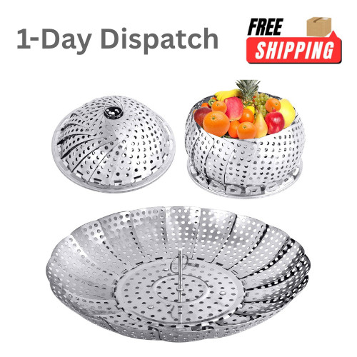 YLYL Veggie Steamer Basket Collapsible 5.3-8.6″ Stainless