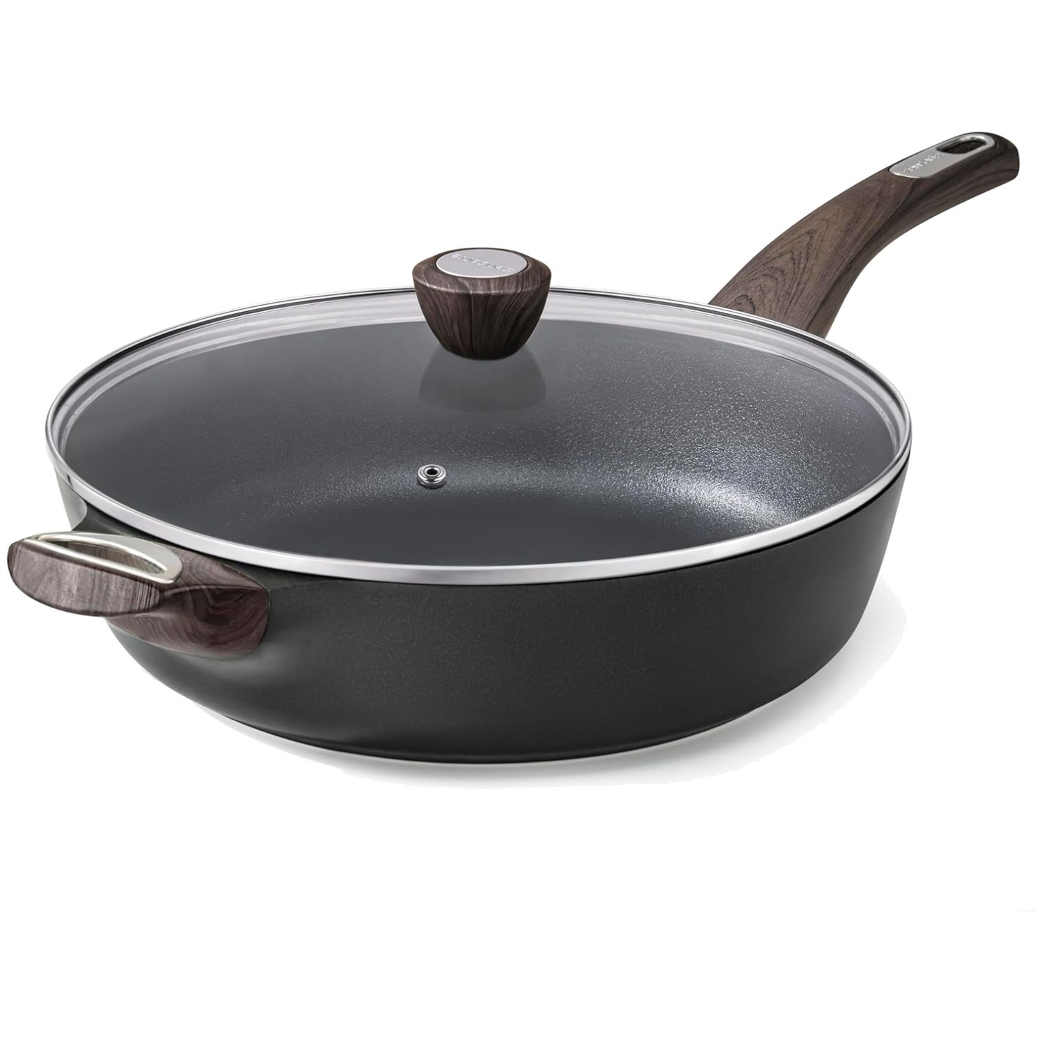 Large 12″ Nonstick Skillet with Tempered Glass Lid