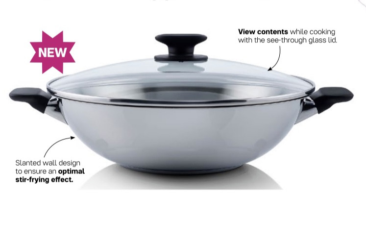 1 SET x NEW Tupperware Universal WOK 38cm stainless steel with box