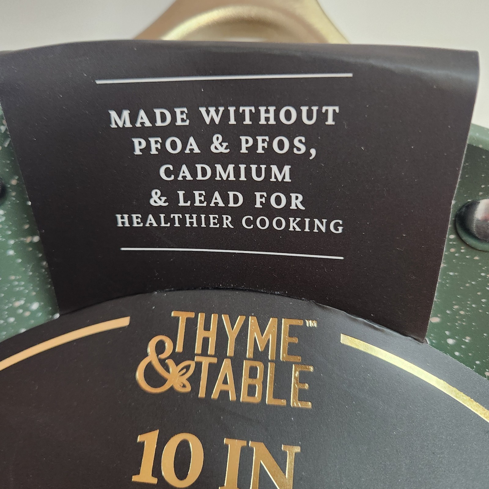 Thyme & Table 10 In Non-Stick Fry Pan Olive Heavy Duty Oven Safe New In Package