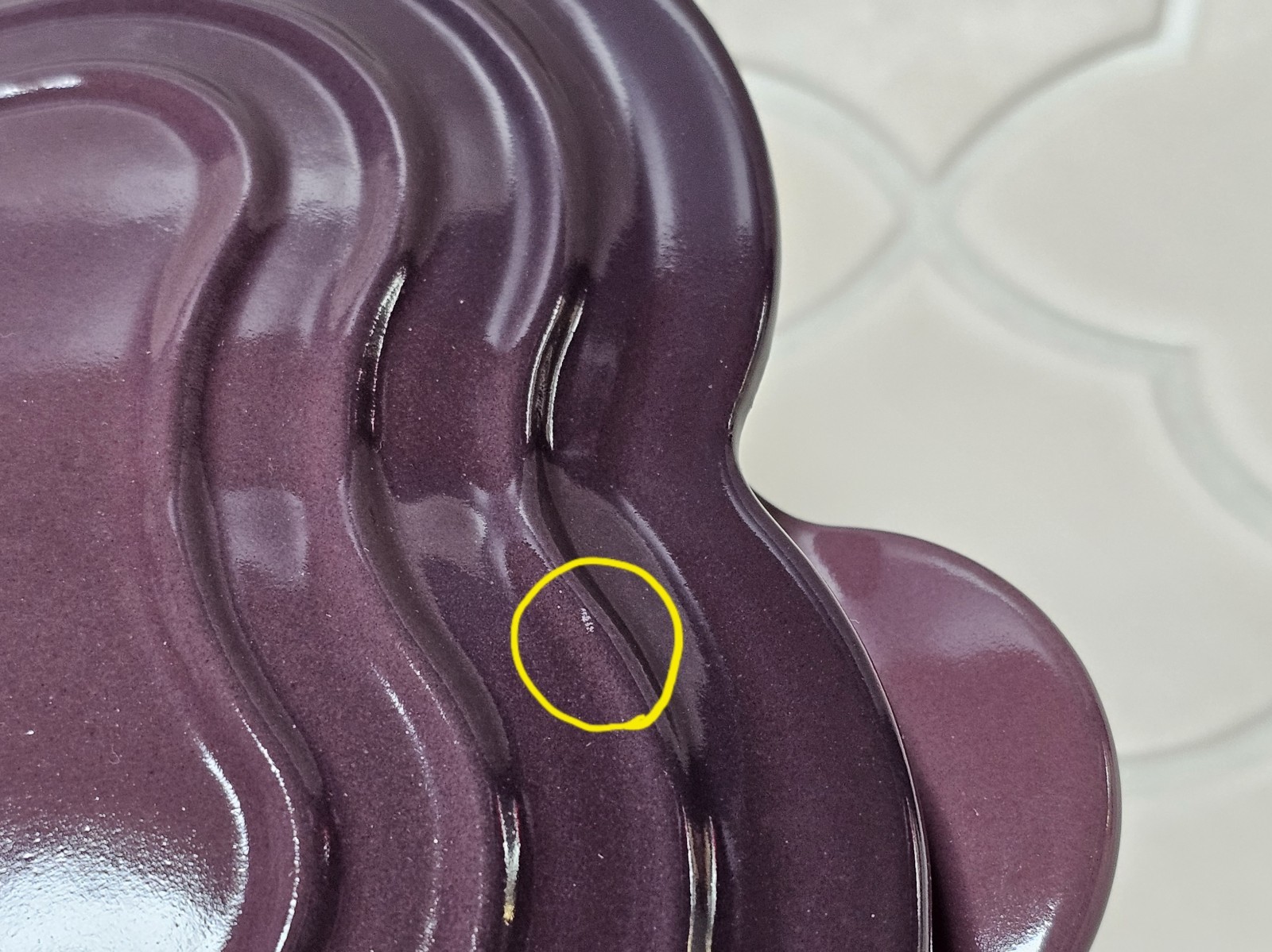 Le Creuset Fig Purple Flower Fleur Dutch Oven 2.2Qt Gold Knob Black Matte Enamel
