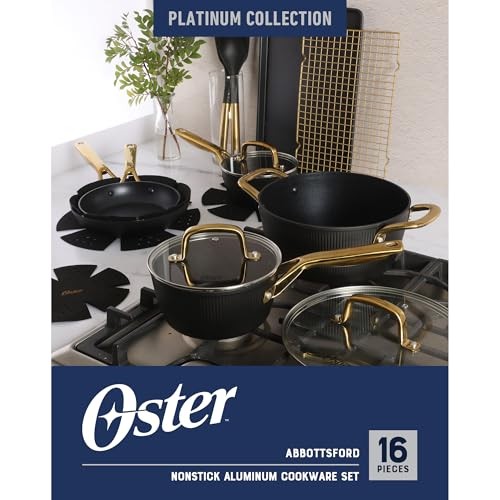 OSTER PLATINUM ABBOTTSFORD 16 PIECE ALUMINUM POTS PANS – – Scratch & Dent