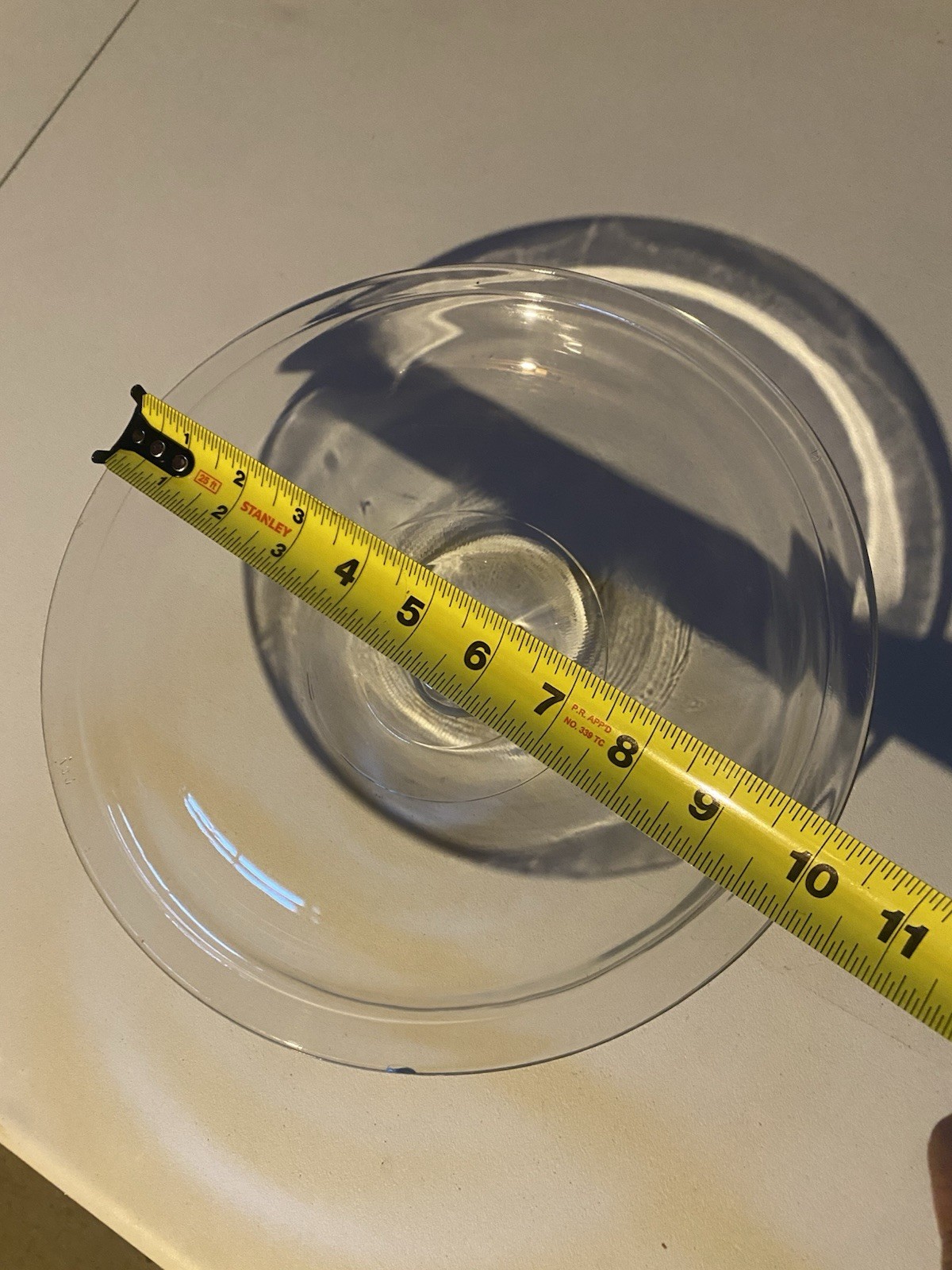 Clear Glass Lid Vintage #19 Replacement 10 inches Across & Marked USA