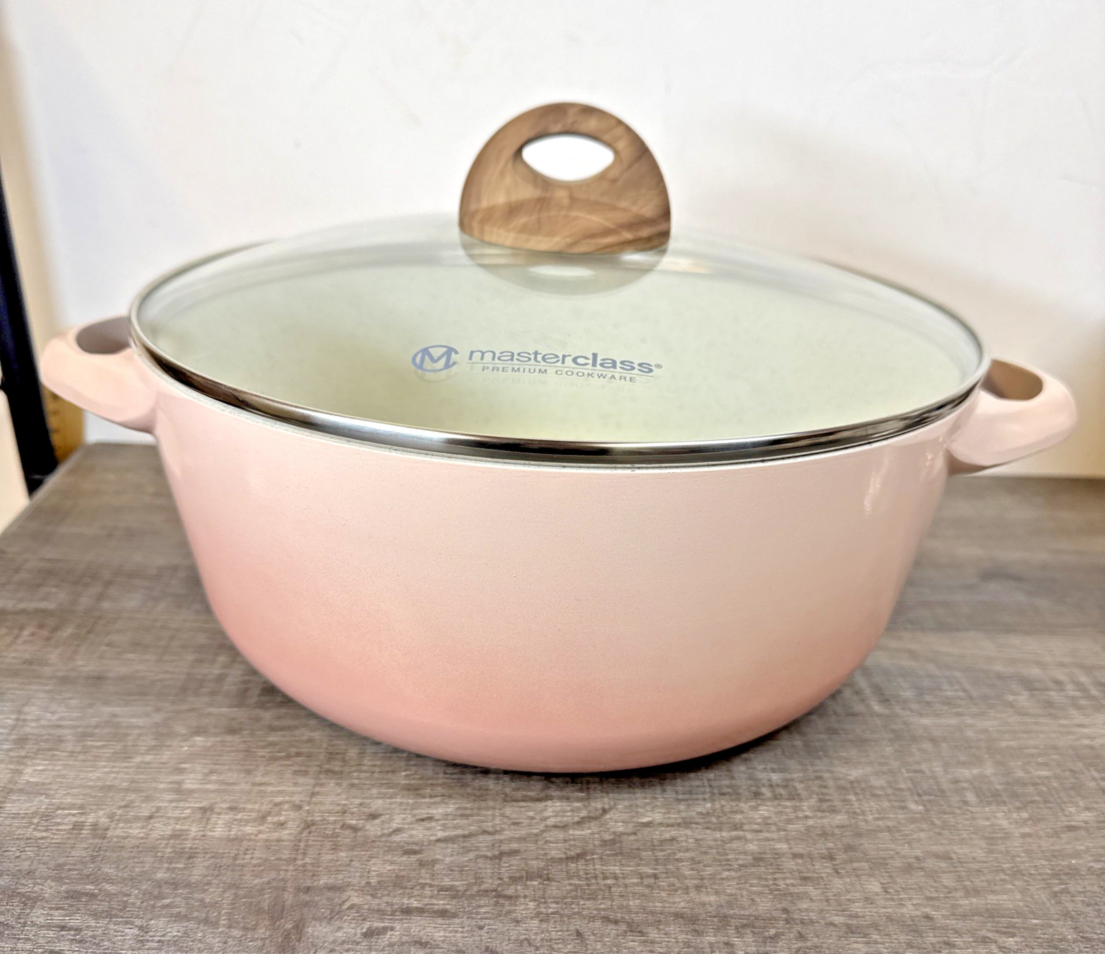 Pink Masterclass Premium Cookware Collection 11″ Casserole Pan Pot 6.9 qt