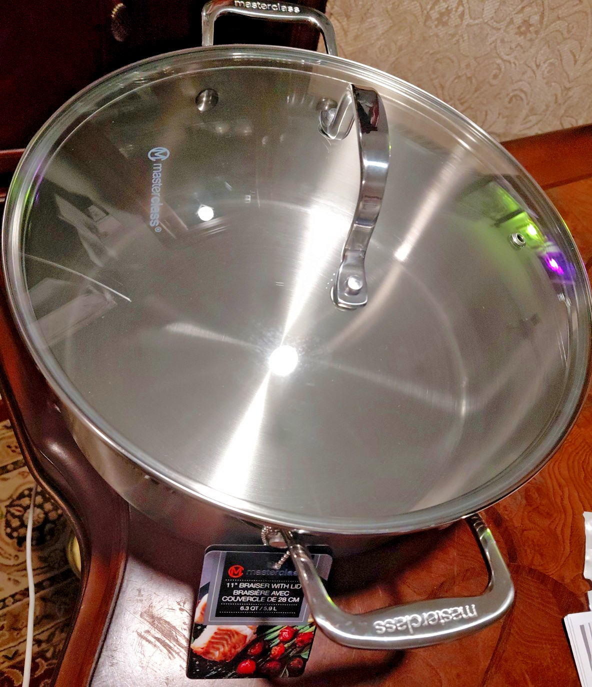 MASTERCLASS 11″ Stainless Steel Deep Braiser with Lid – 6.3QT / 5.9L