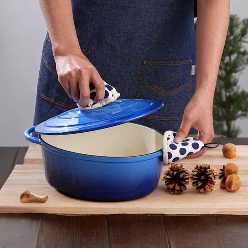 Enamel Stew Pot with Lid, Dutch Oven Pot 4.5QT,