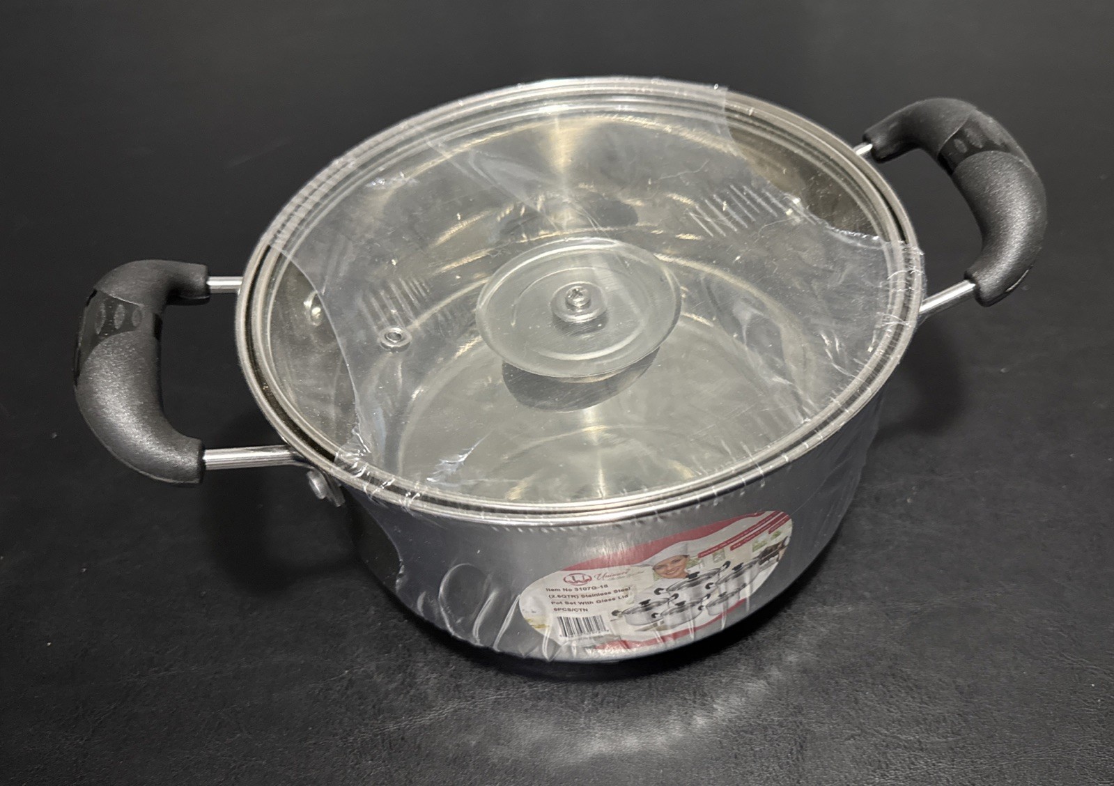 Uniware 2.8 Quart Stainless Steel Pot With Glass Lid