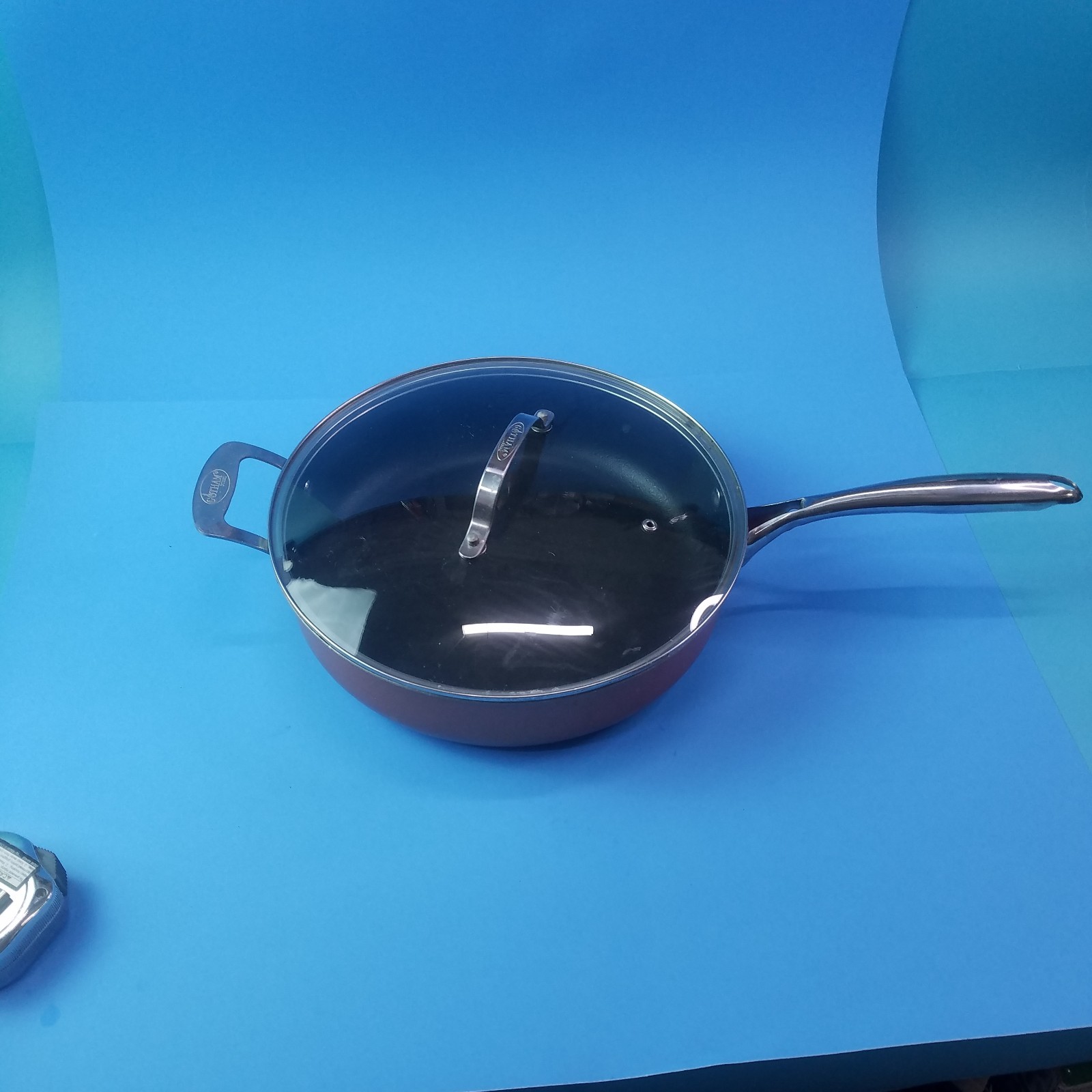 Gotham Steel 5.5Qt Multipurpose Nonstick Jumbo Cooker Saute Pan W/Glass Lid 12″