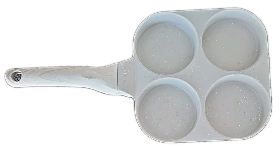 CAROTE ~ 4-EGG PAN ~ Even Heat ~ BEIGE ~ Non-Stick Surface ~ All Stovetops