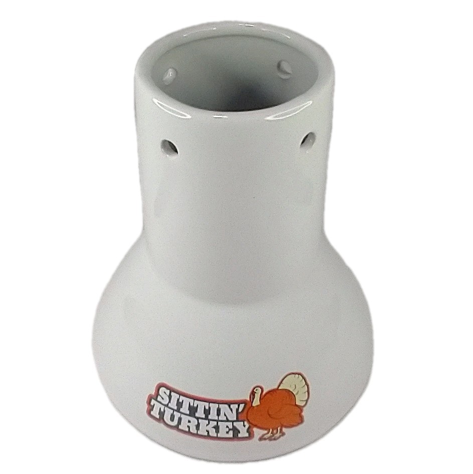 Sittin’ Turkey Ceramic Vertical Steamer Beer Can Roaster Infuser For Grill /Oven