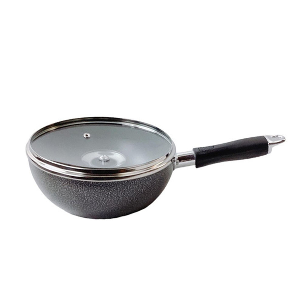 Nonstick Coating Deep Frying Pan Saute Pan with Lid,8″ Fry Pan, Plastic Handle