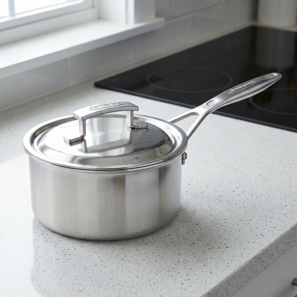 Demeyere Industry 5 Saucepan 2.25 Qt 2.2L Stainless Lid 40850-676 NEW