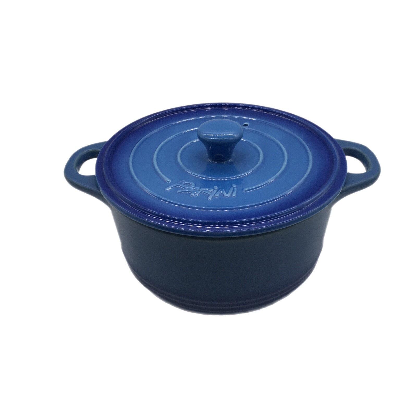 Parini Brand Turquoise Ombre Blue 3QT Casserole Ceramic Chef Cookware Kitchen