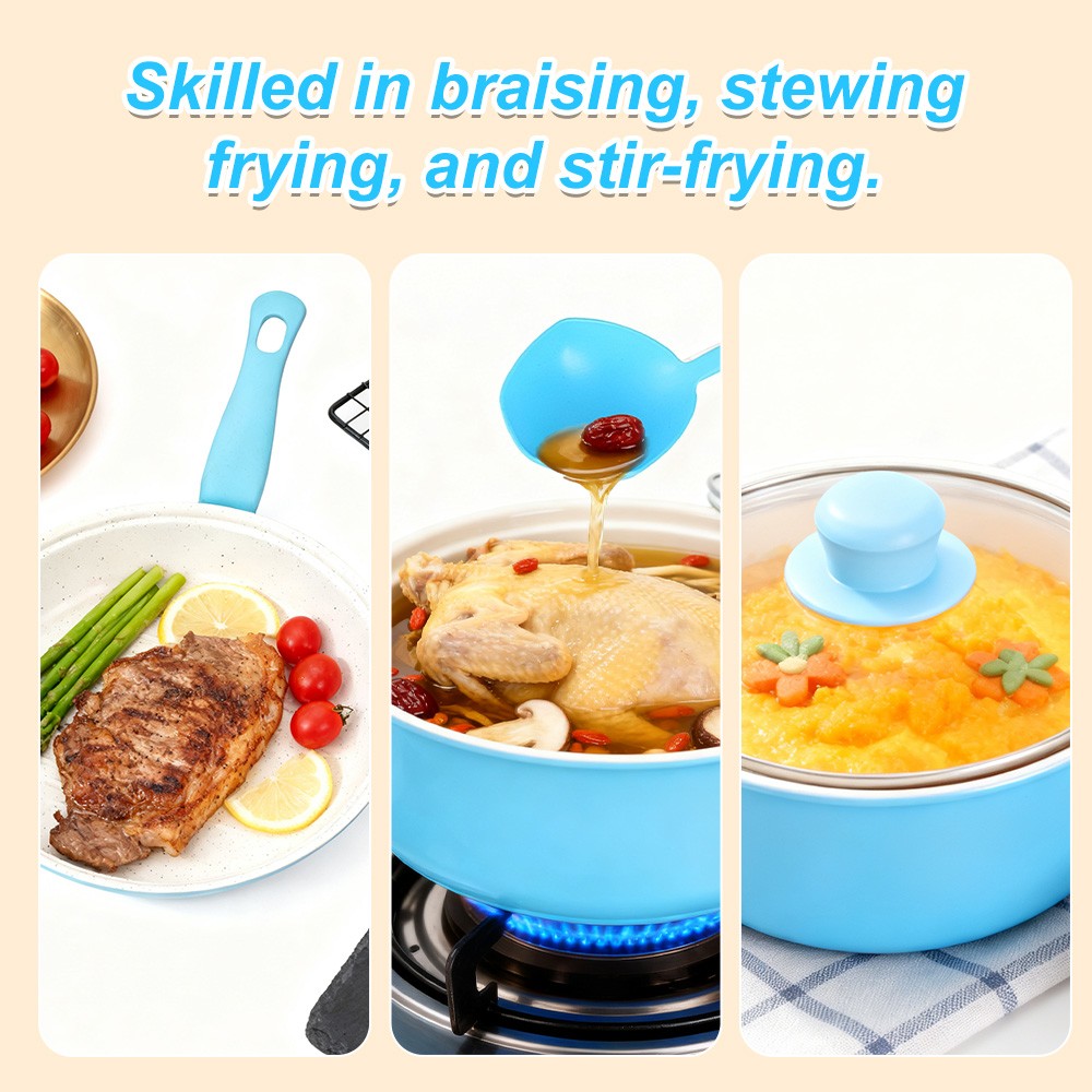 13 Piece Cookware Set Nonstick Pots and Pans for Home Kitchen with Spatula & Lid