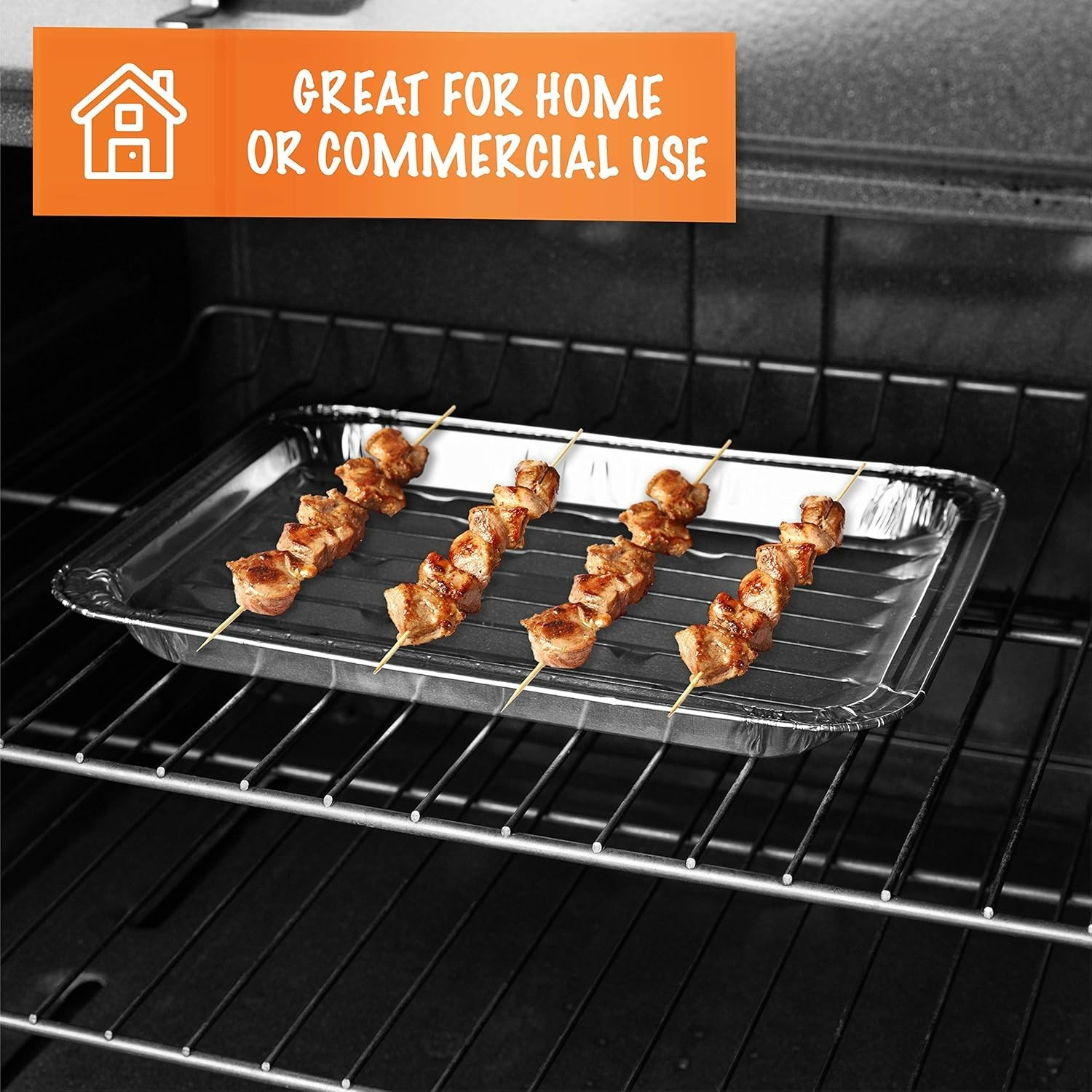 Ribbed Aluminum Grill Liners for Flawless BBQ – 10 Disposable Pans Included
