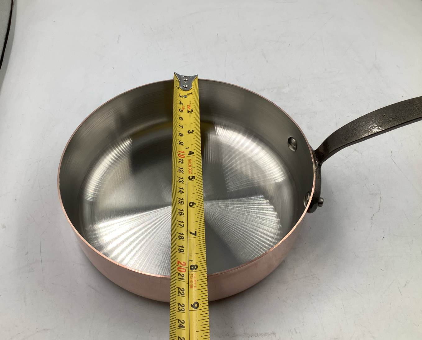 Mauviel M’Heritage M150CI Polished Copper & Stainless Steel Saute Pan, 1.8 Qt
