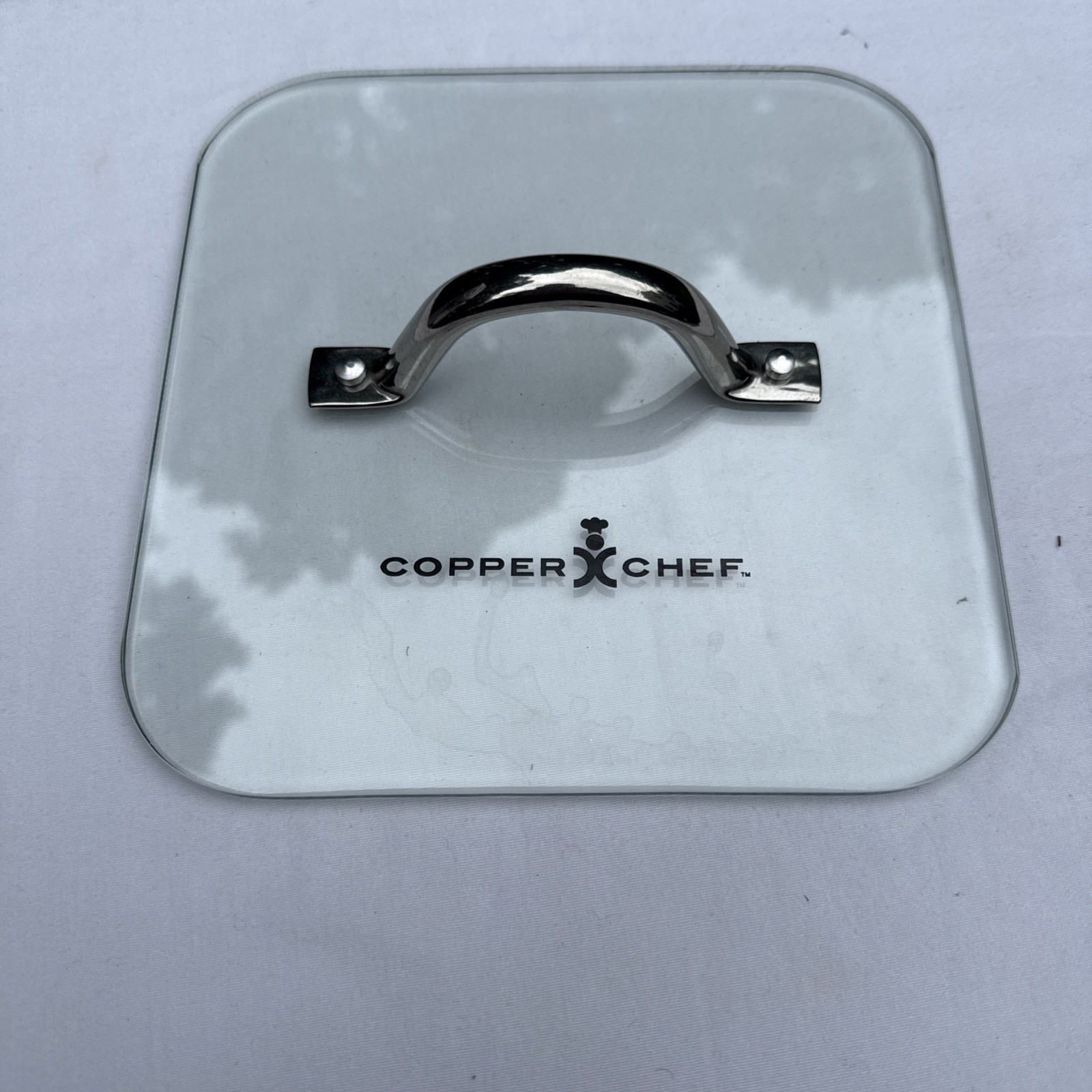 Copper Chef Glass Square Lid Food Press Bacon Burgers Panini 8″ x 8″ Flat