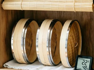 Bamboo Steamer Basket, Stainless Steel Reinforced Rim, 12-Inch 2-Tier Steamer