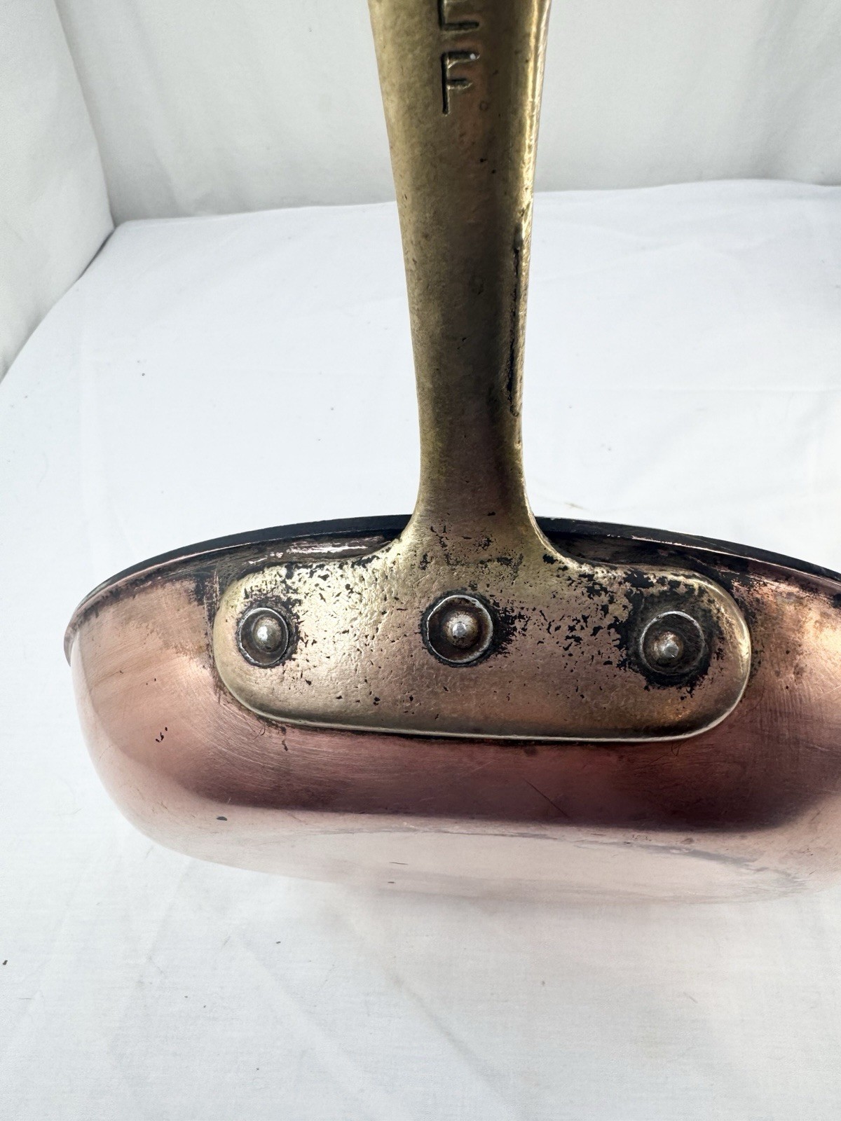 Vtg Cop R Chef 10.5″ Copper Frying Pan Skillet SS Brass USA 2″ high FreShip Read