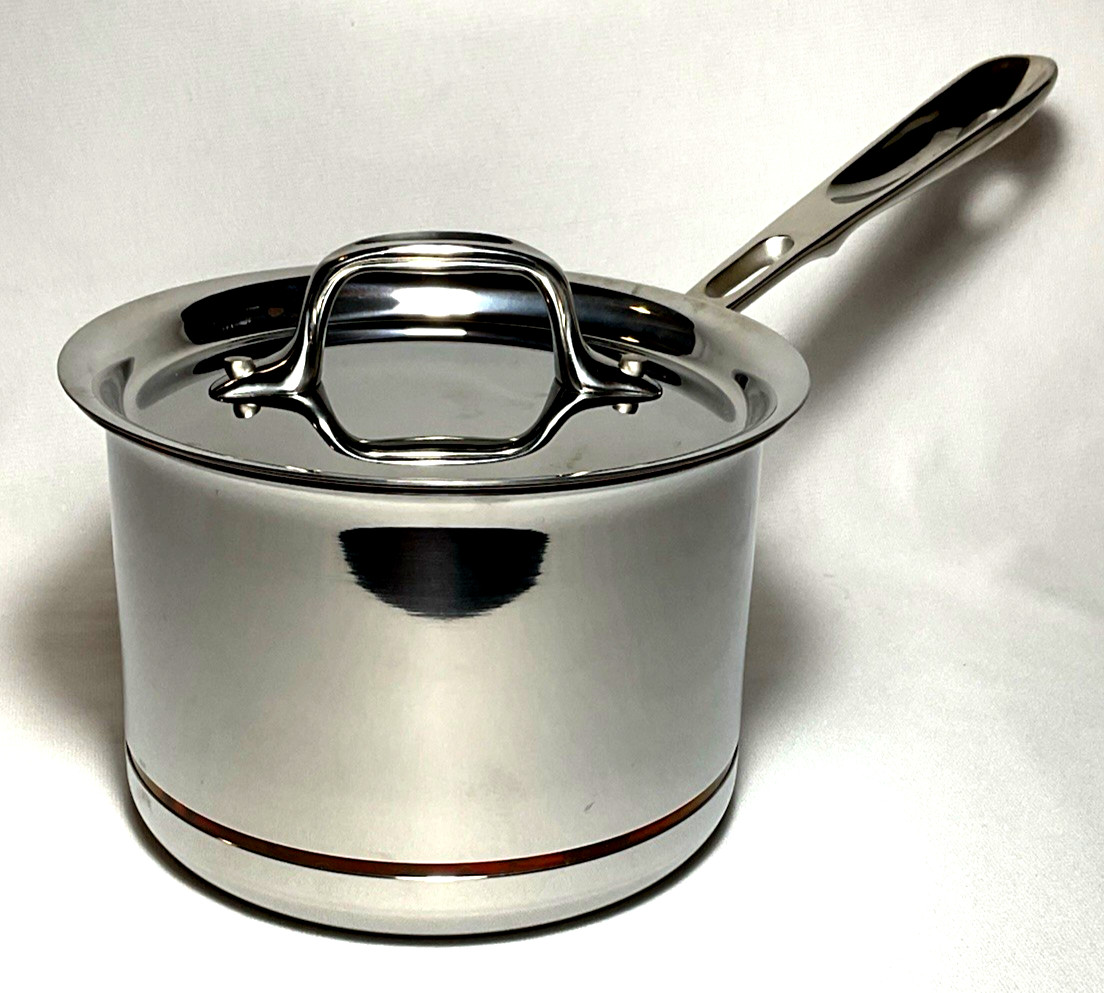ALL-CLAD ~ Beautiful 5-Ply COPPER CORE 2 qt SAUCE PAN w/LID ~ USA