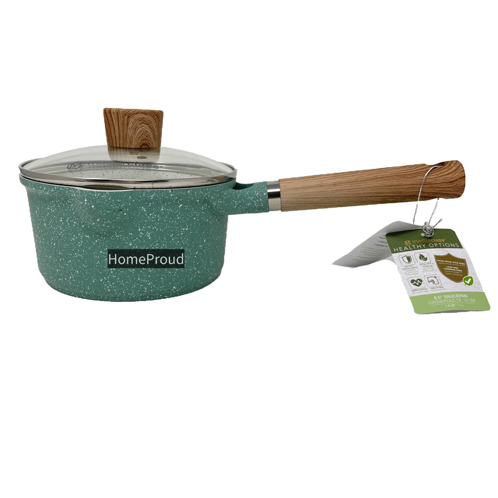 Masterclass Sauce Pan Nonstick Ceramic Coating Small 6.5 inch 1.5 Qt Casserole