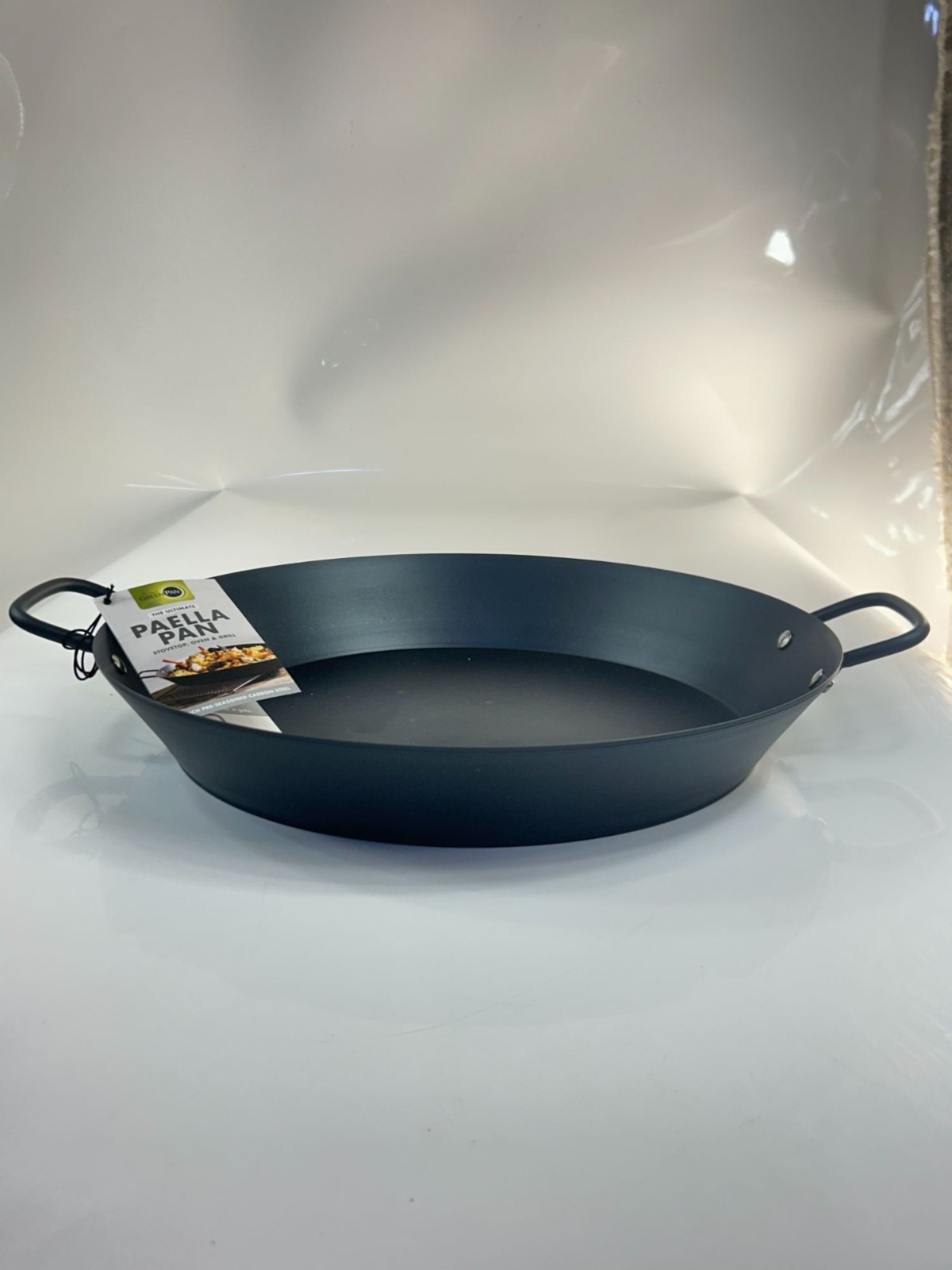 GreenPan 15″ Carbon Steel Paella Pan Pre-Seasoned Stovetop Oven Grill