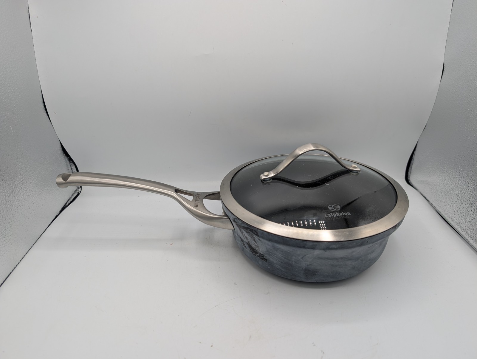 Calphalon Non-Stick Saute Pan 2.5QT Black/Silver with Lid Model 8782-2.5QT
