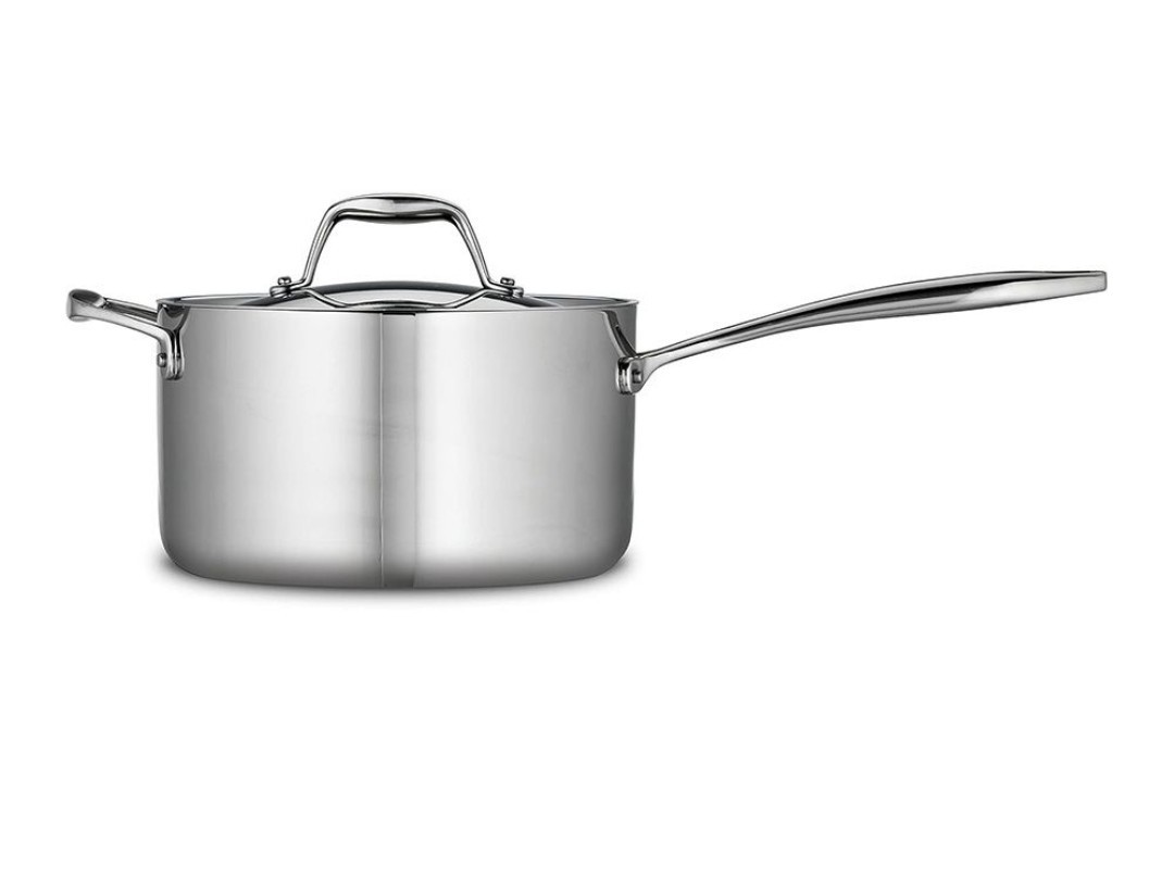 Tramontina Tri-Ply Clad 4 Qt Stainless Steel Sauce Pan w/ Lid Induction New