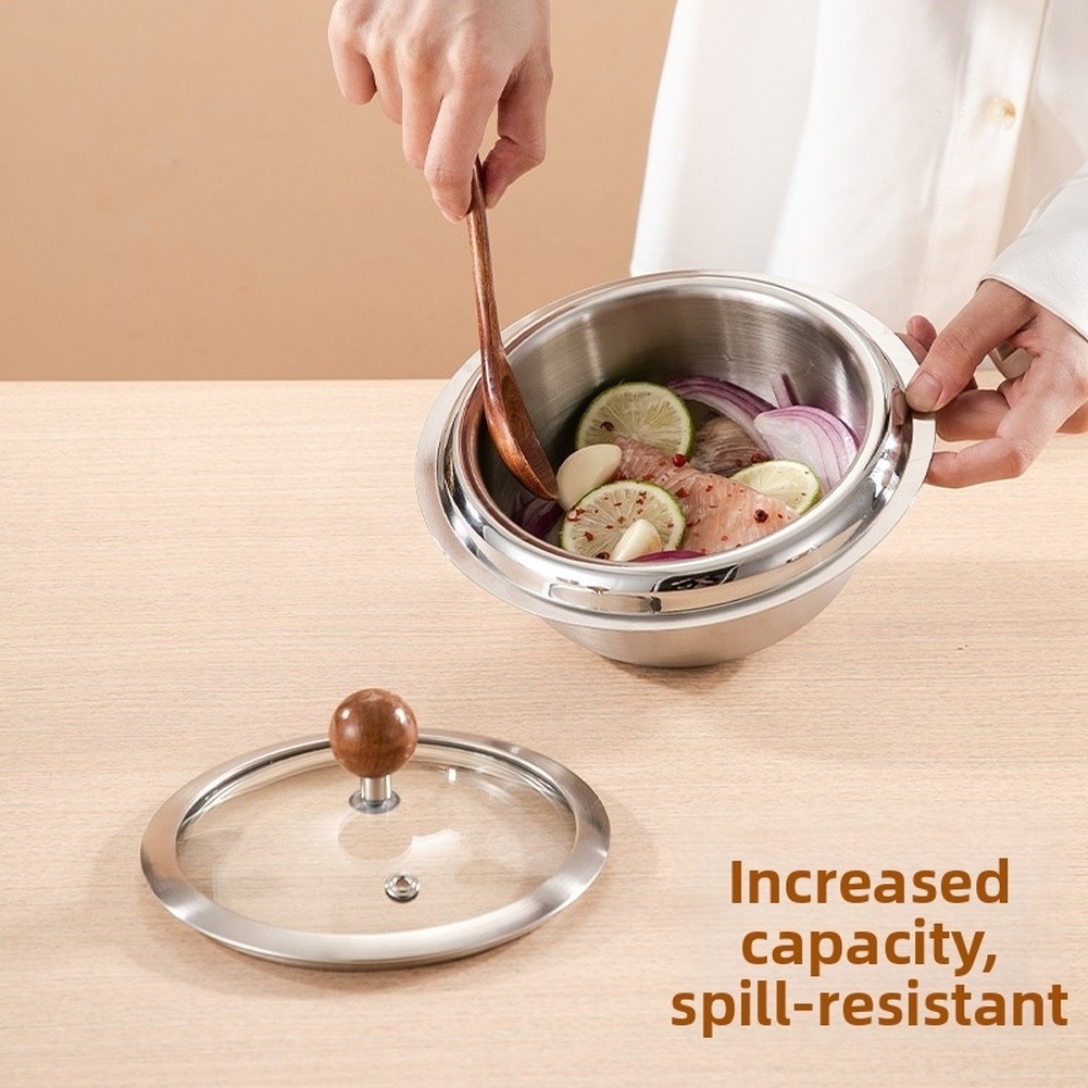 For Induction Use 304 Stainless Steel Mixing Pot for Korean Bibimbap and Salads