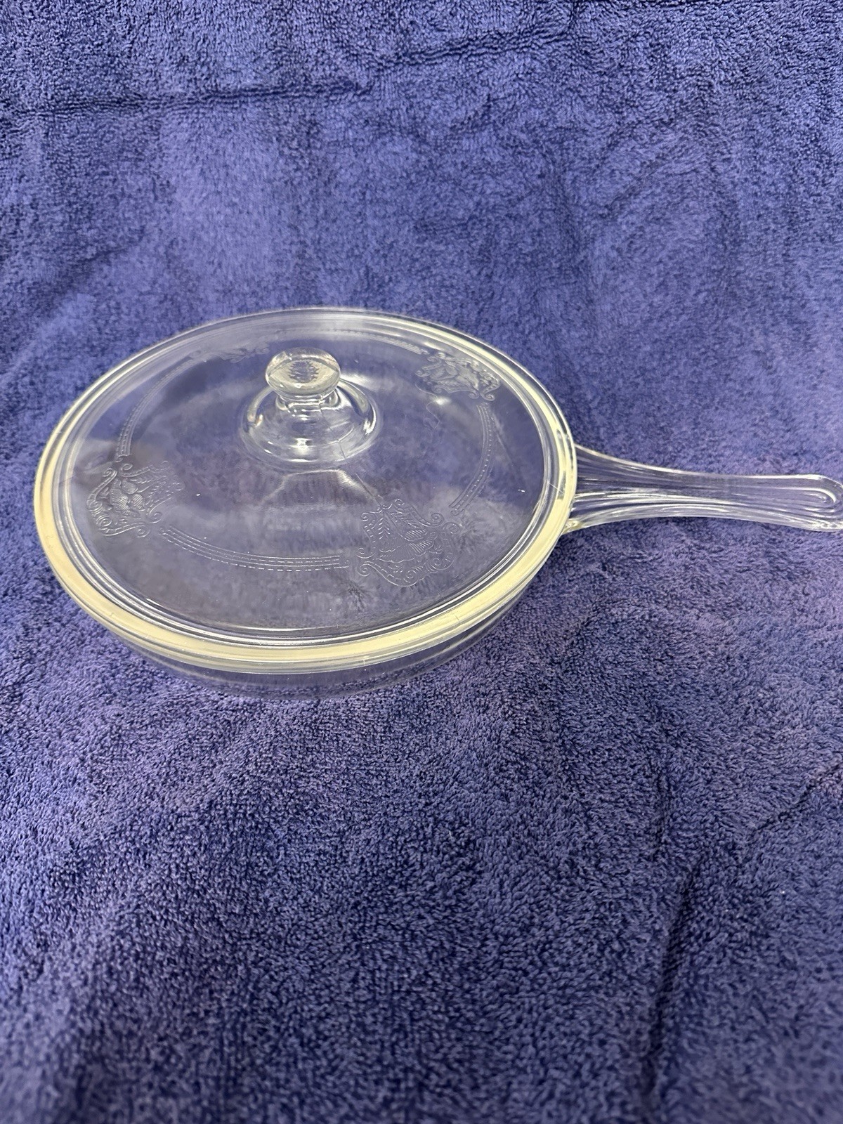 VTG MC KEE 322 RANGE TEC CLEAR GLASS 7″ SKILLET FRYING PAN W/Lid