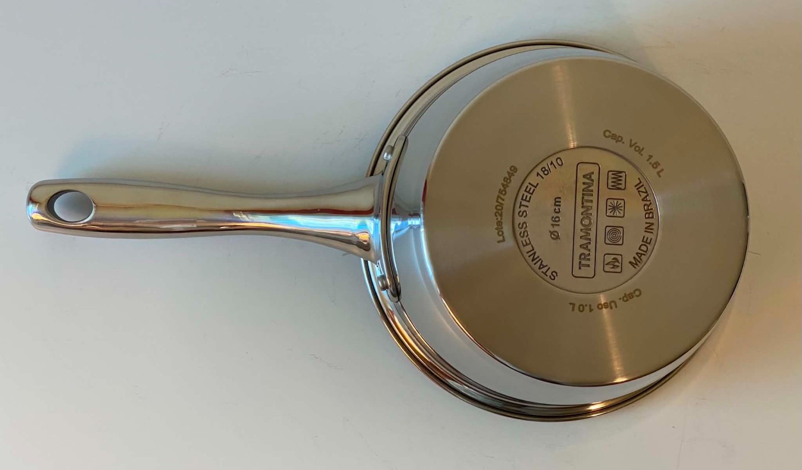 Tramontina Gourmet 1.5 Qt Saucepan Glass Lid Tri-Ply Base 18/10 Stainless NEW