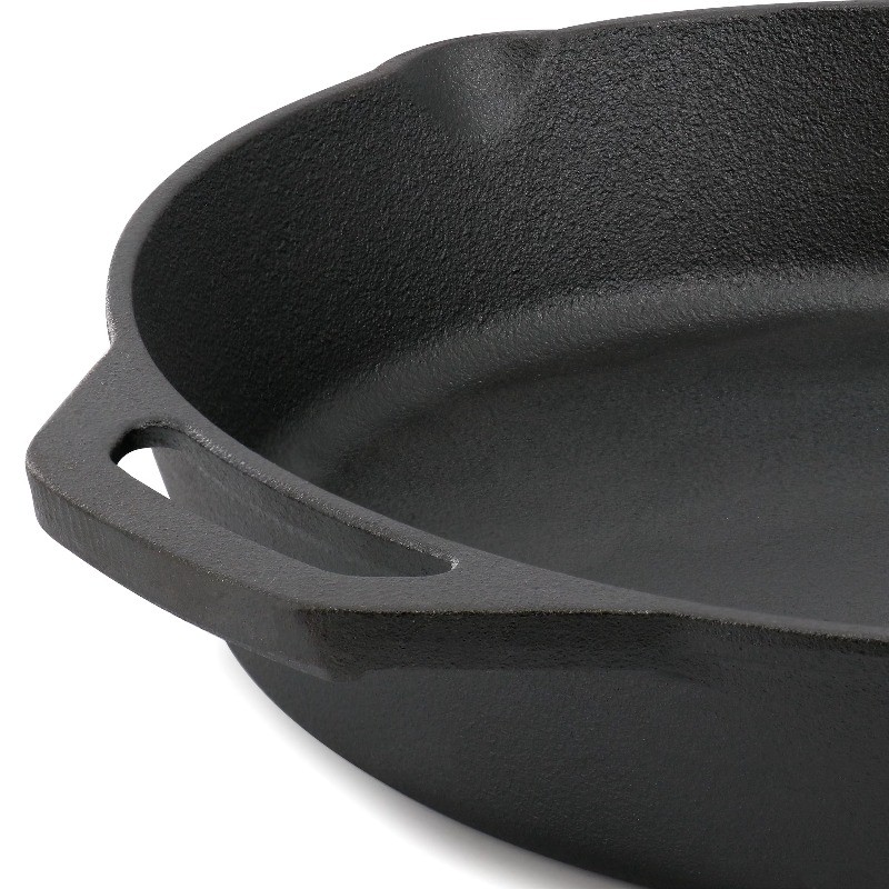 12 in Oven Safe Cast Iron Skillet with Tempered Glass Lid