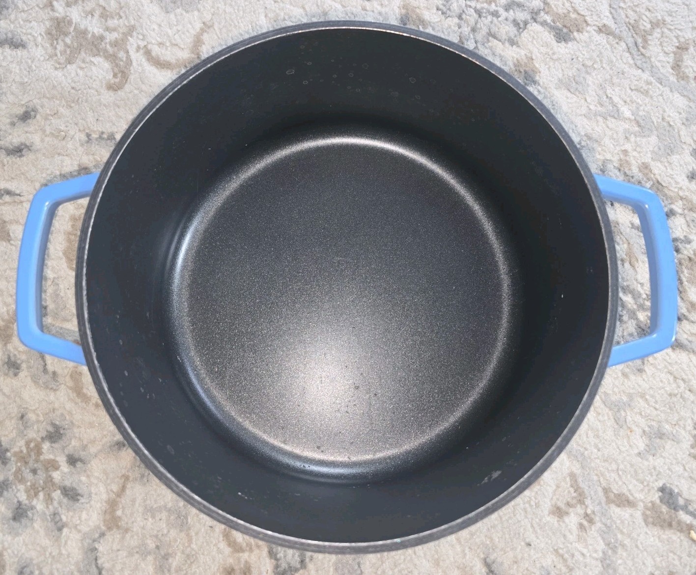 Masterpan Blue Cast Iron Non-Stick Round Casserole Pan/Pot with Lid, Two-Piece