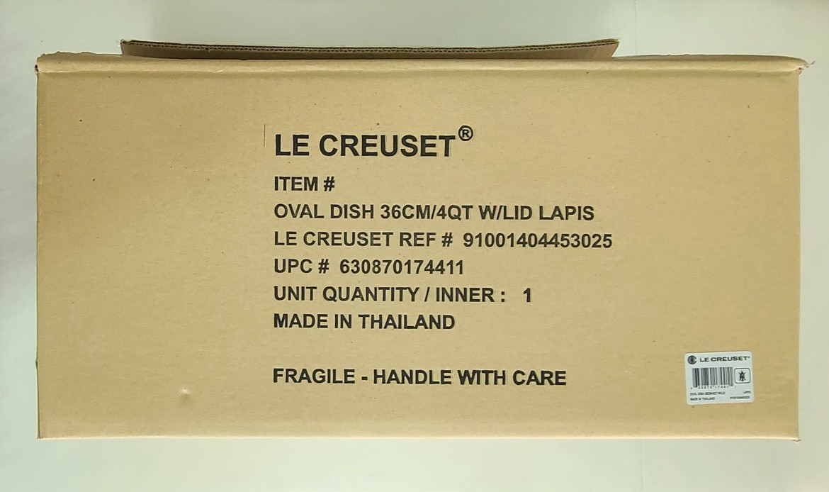 Le Creuset Heritage Stoneware Oval Casserole With Lid Lapis 4 Qt