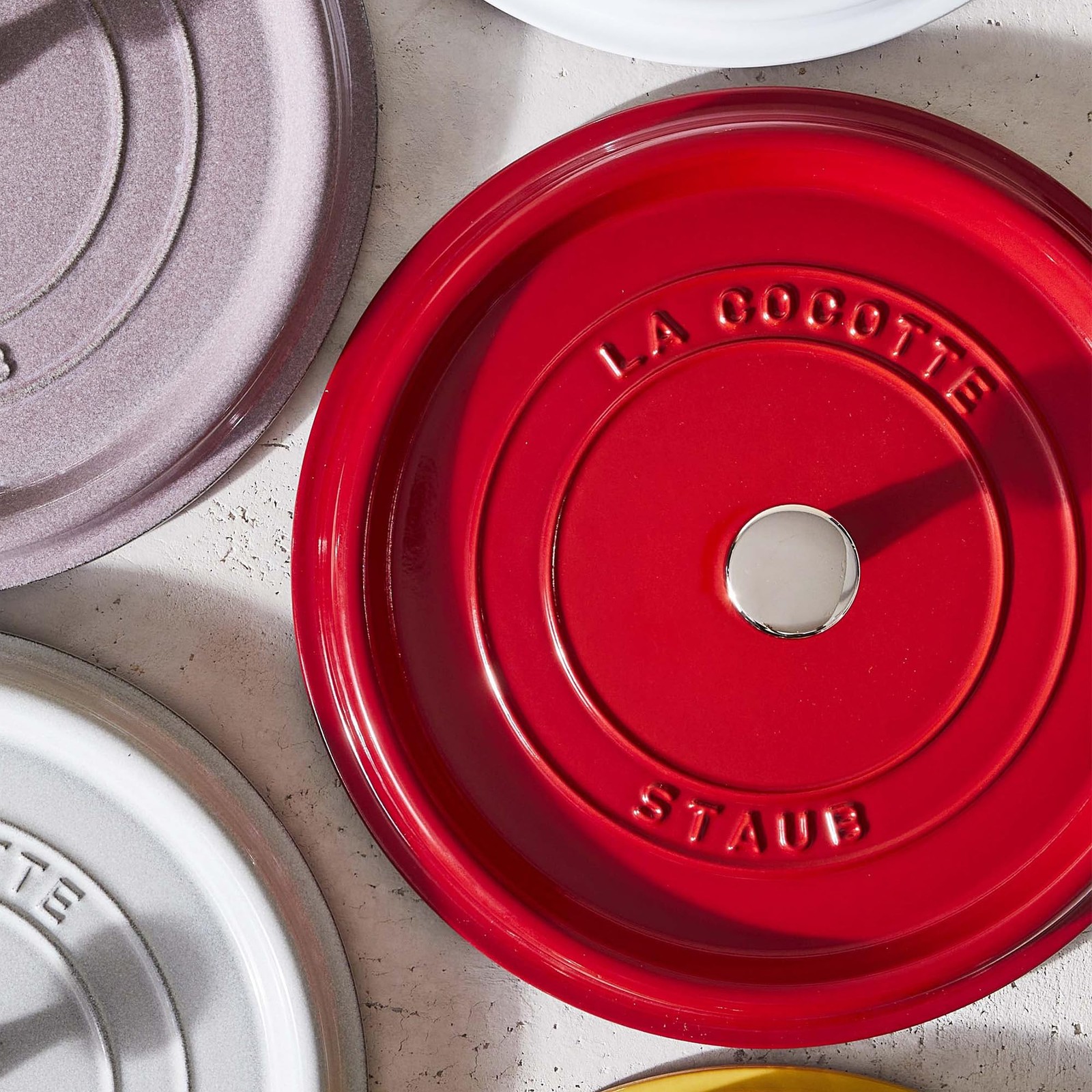 Cast Iron Dutch Oven 4-qt Round Cocotte, Made in France, Serves 3-4, Cherry