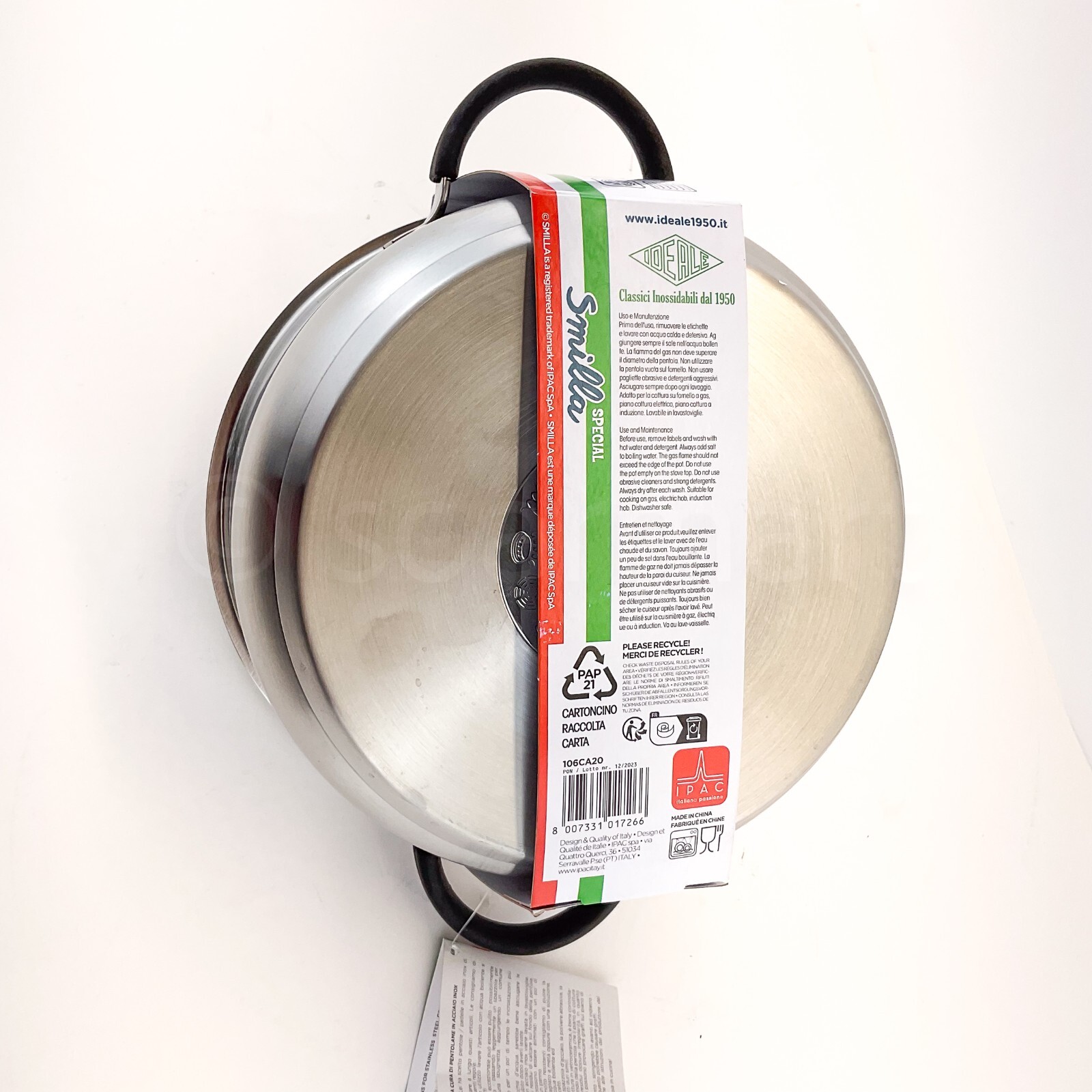Idaele Stainless Steel Casserole Stock Pot 3.2-qt 8″ New