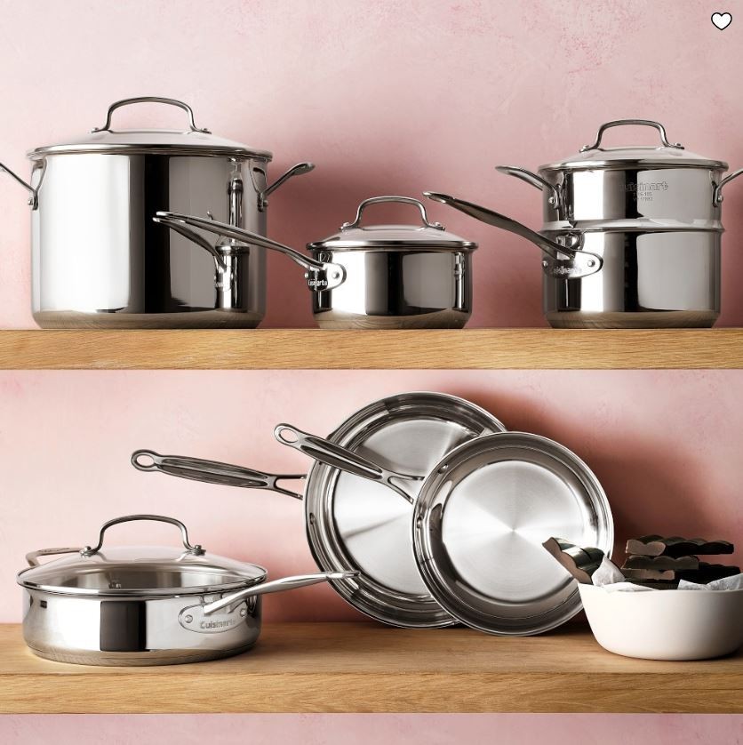 Cuisinart Chef’s Classic Stainless Steel 11-Piece Cookware Set with Glass Lids
