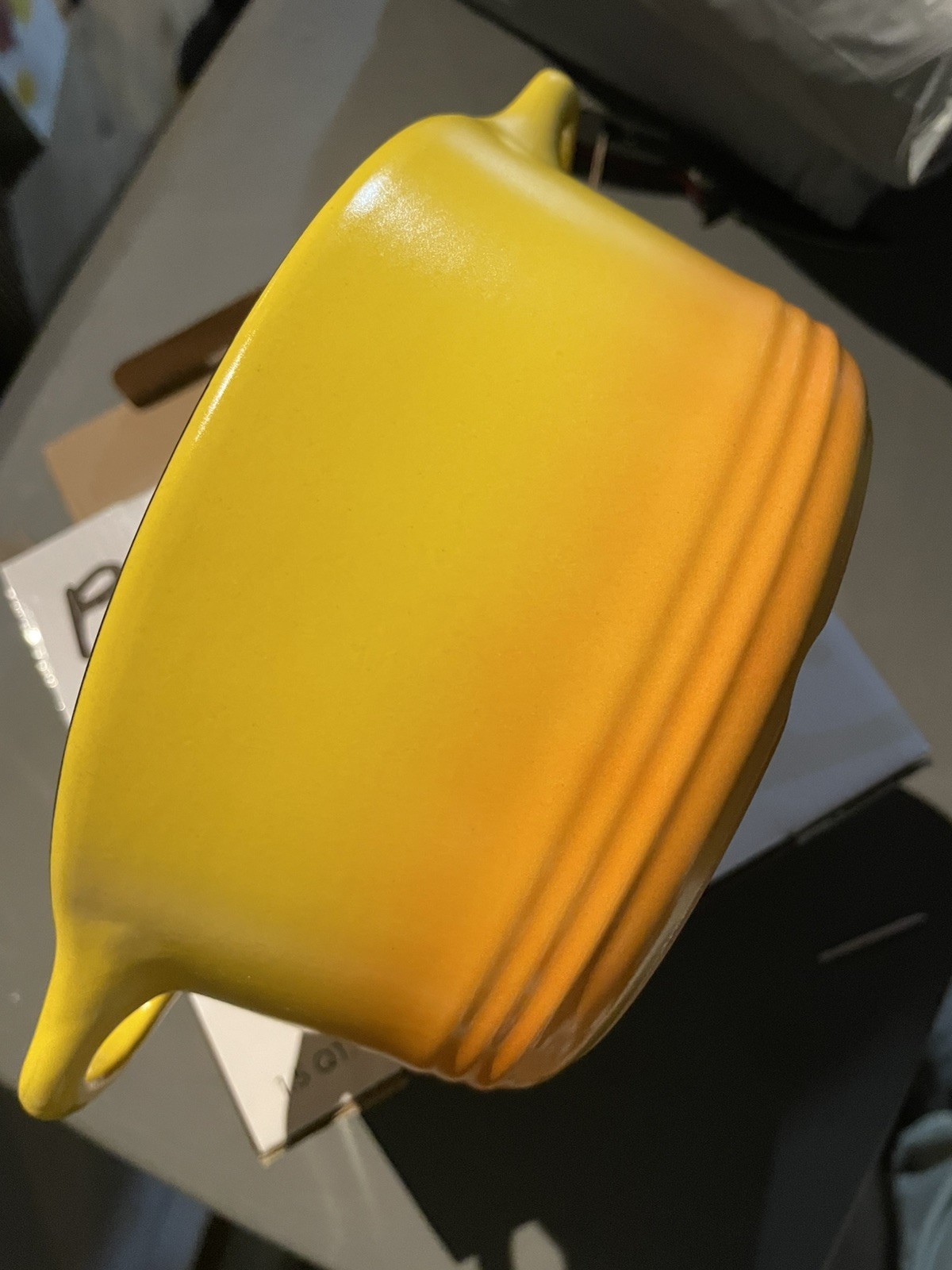 New in Box PARINI 1.5 QT Flameproof Casserole Dish Yellow