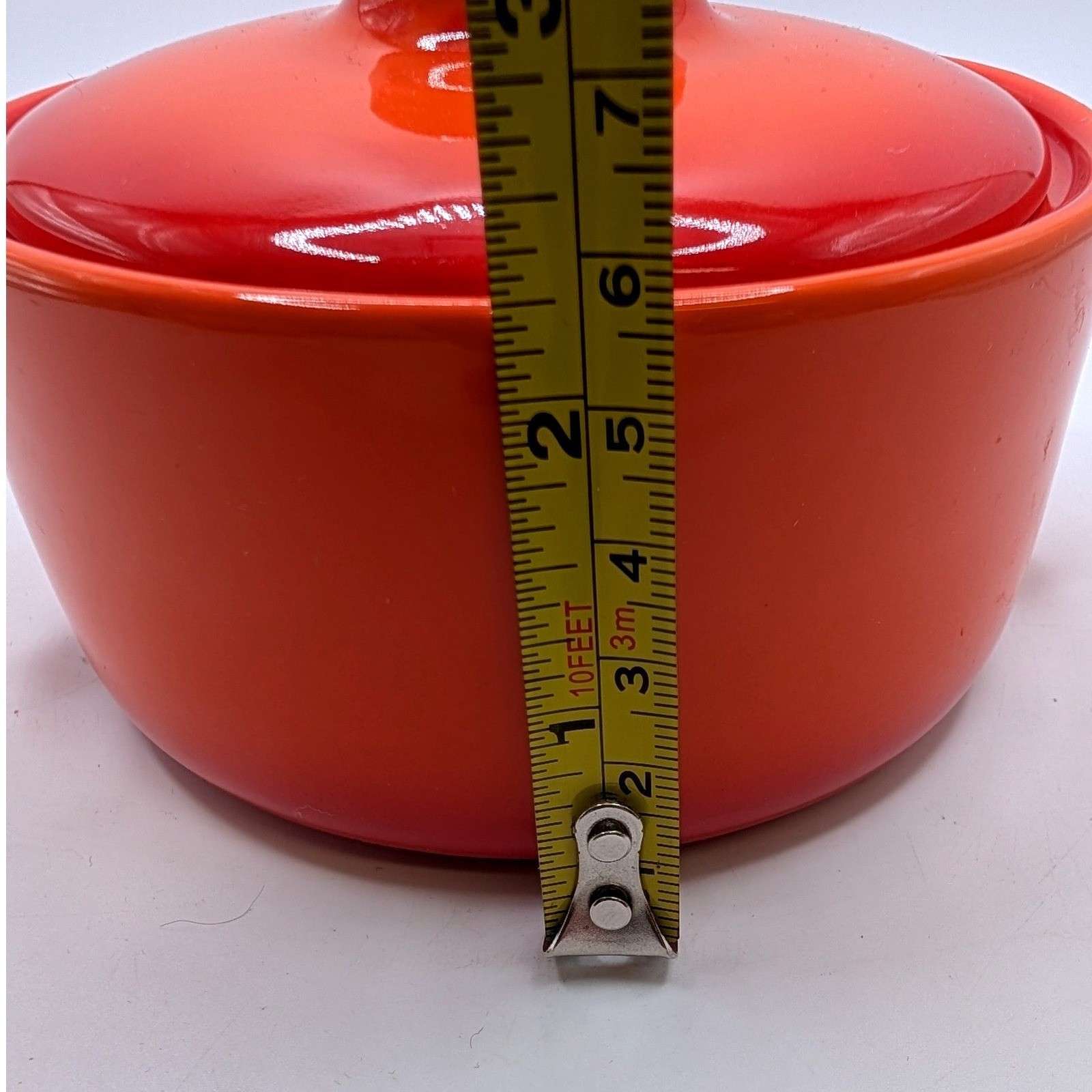 Set 2 Kiln by FOH Mini Cocotte Casserole Dishes Orange Ombre Flame Stoneware 4in