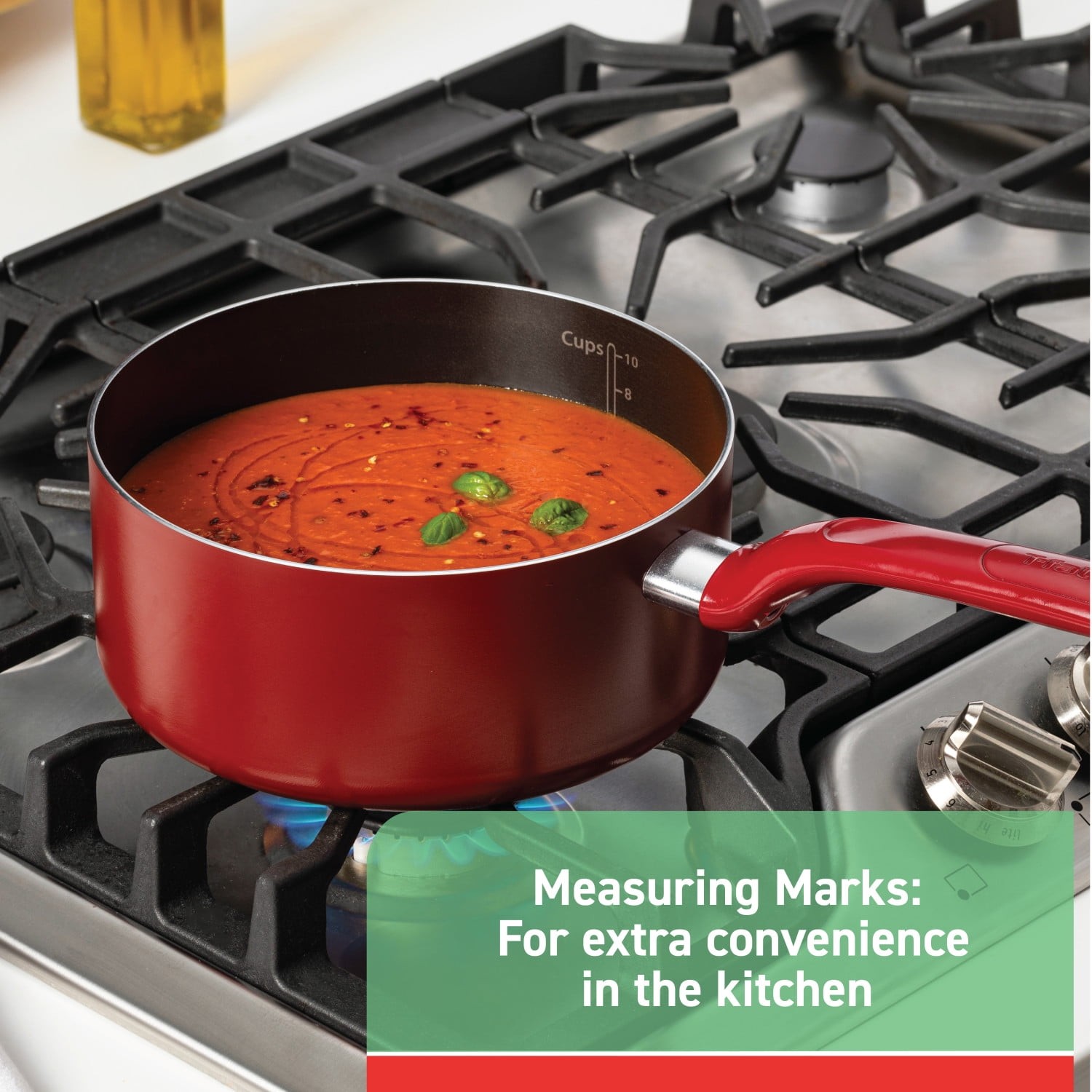 Easy Care, 20 Piece Non-Stick Pots and Pans Cookware Set, Red