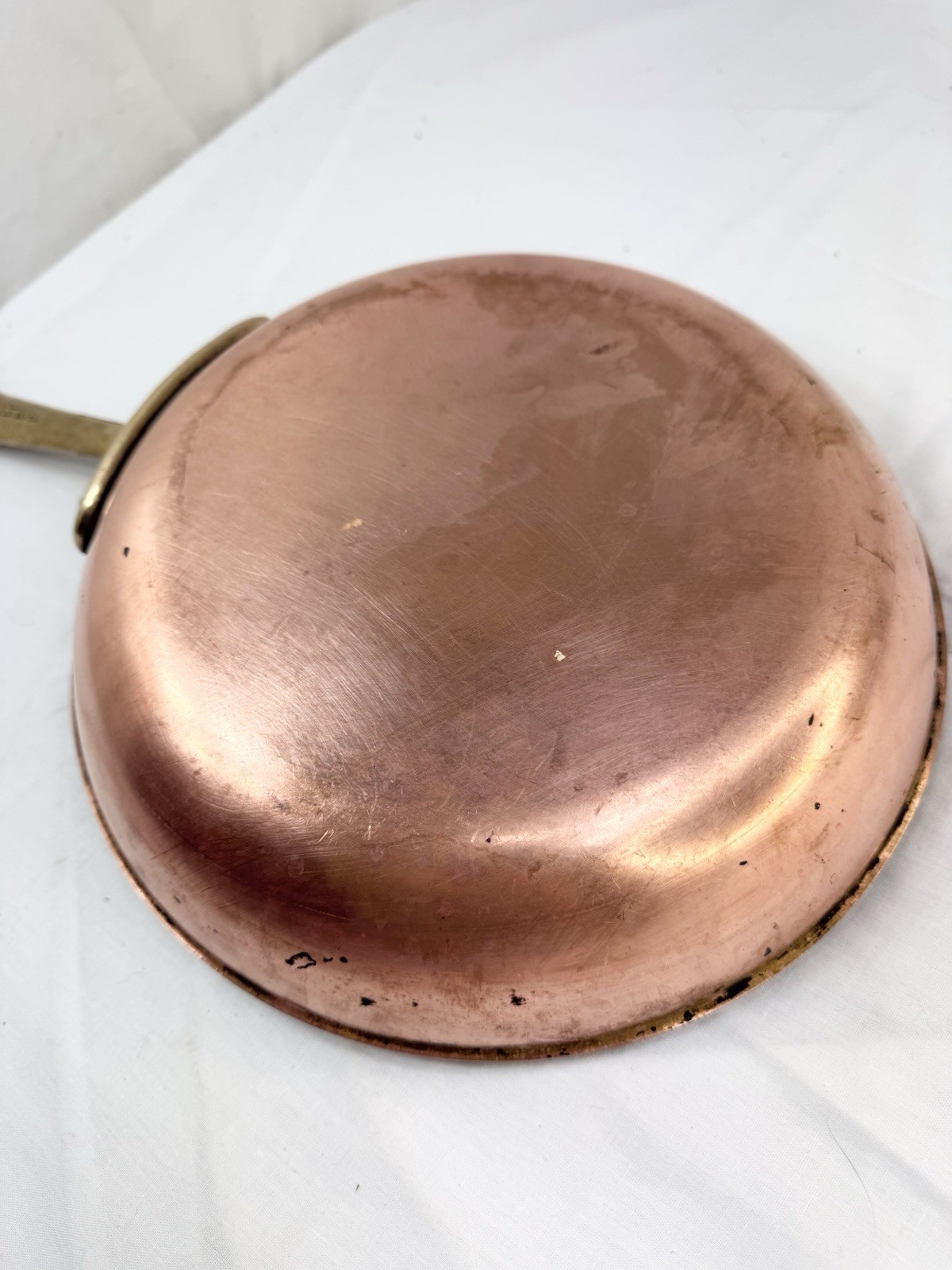Vtg Cop R Chef 10.5″ Copper Frying Pan Skillet SS Brass USA 2″ high FreShip Read