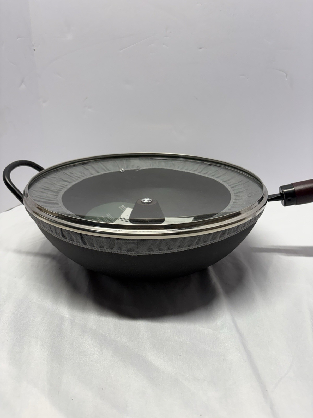 12-inch, Carbon Steel, Wok With Lid, Black Matte