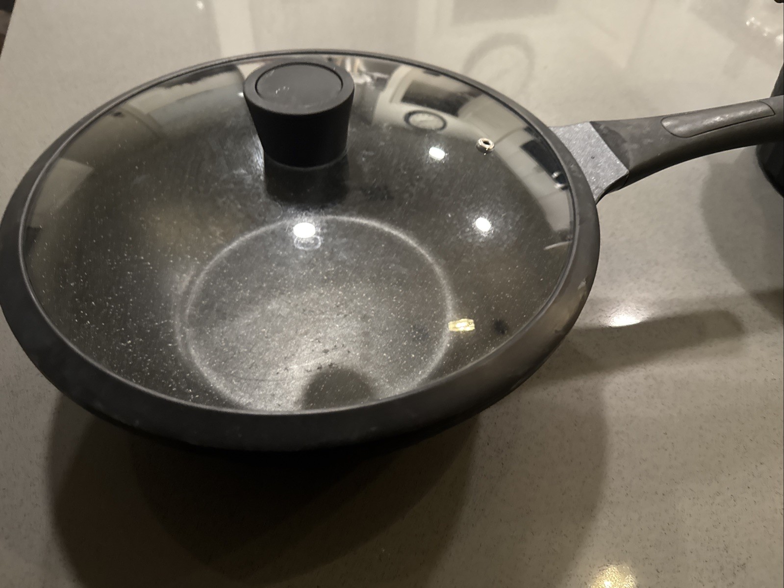 4 Piece Palm Restaurant Cookware Set D&W 10in Pot Stir Fry Wok 12in Pan Black