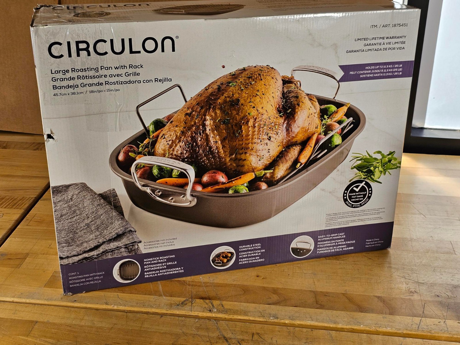 Circulon Non-stick Rectangular Oval Roaster Roasting Pan w/ Rack