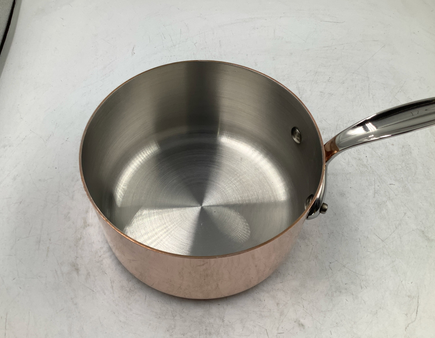 Mauviel M’Heritage 150 S Polished Copper & Stainless Steel Sauce Pan. 1.9 Qt
