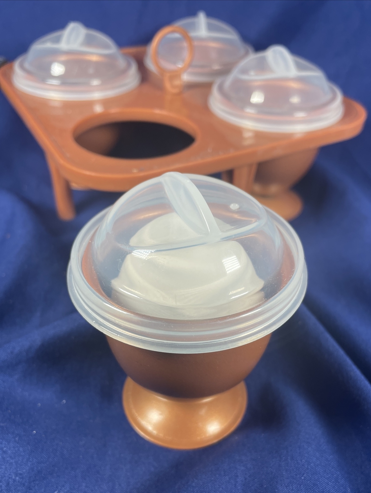 Copper Chef Copper Eggs XL Egg Makers w/Egg Caddy Egg Cups
