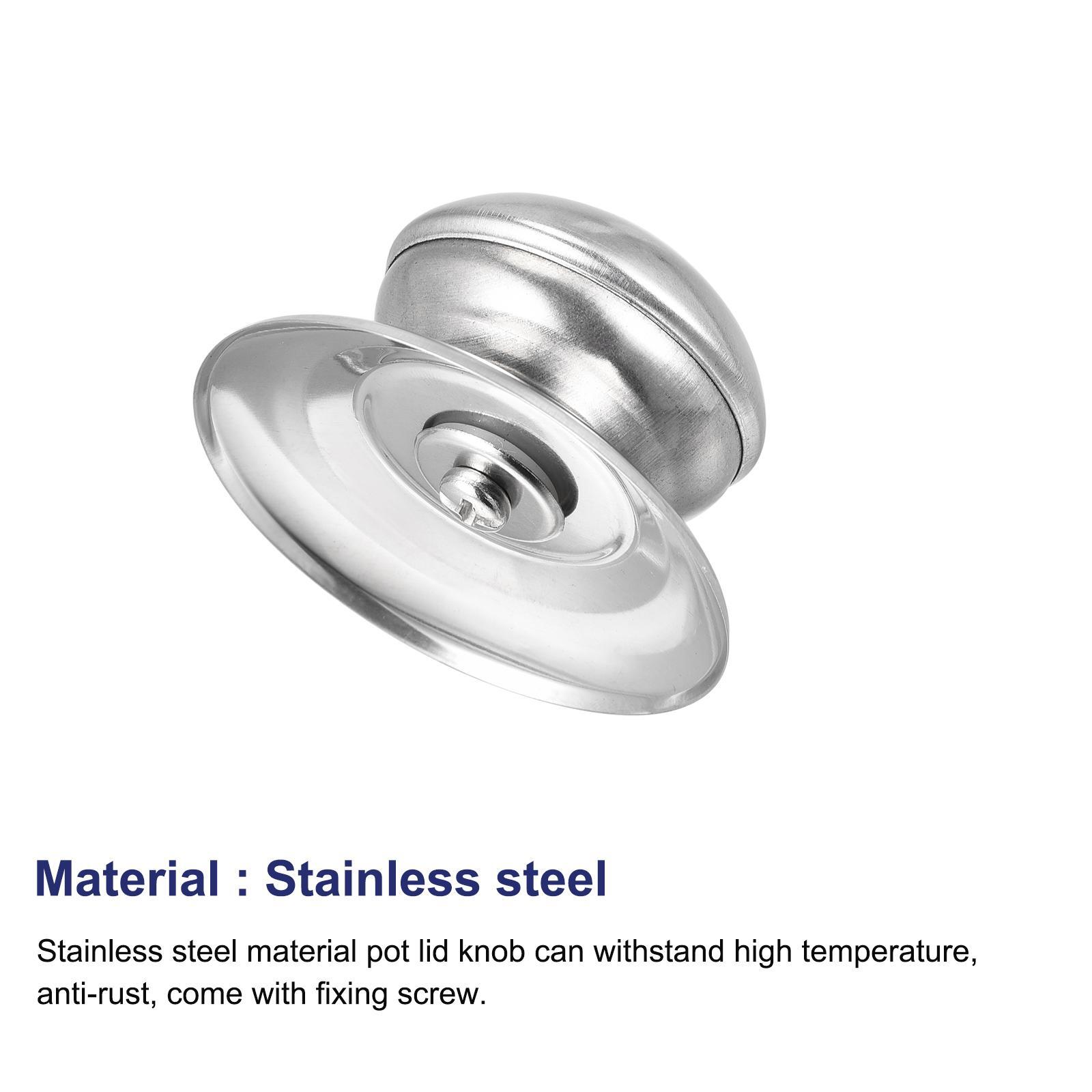 Universal Pot Lid Knob, Stainless Steel Replacement Knob 58x41x30mm, 2pcs