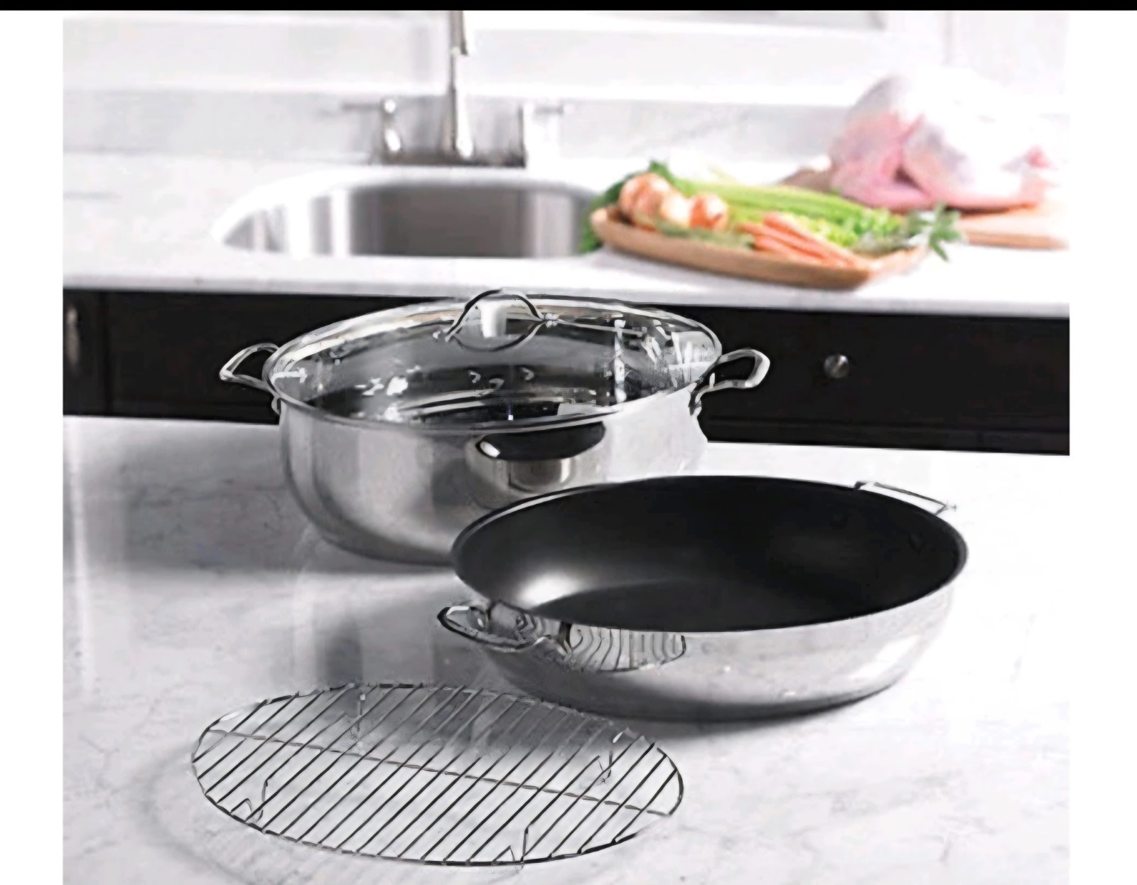 PRINCESS HOUSE STAINLESS STEEL 16-QT Roaster W/Rack 4-IN 1 # 6551