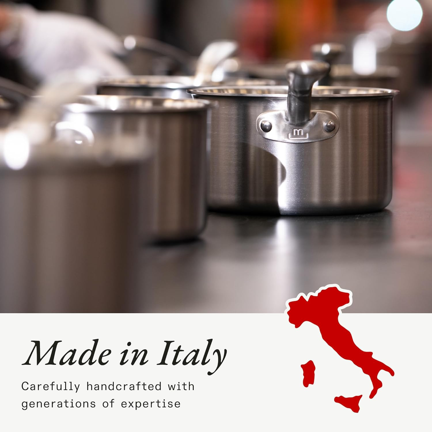 Professional 3.5 Quart Stainless Steel Saute Pan – Induction Ready, Italy Made